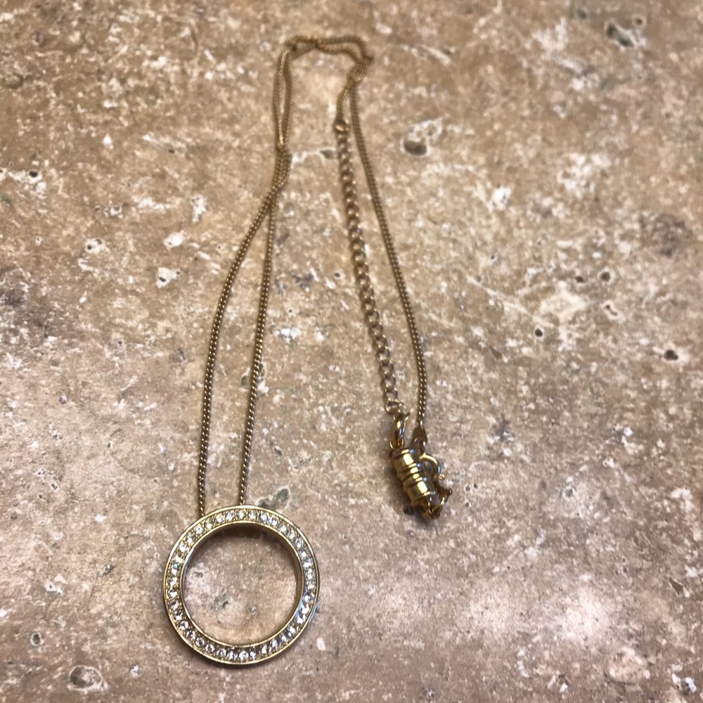 Gold Ring Pendant Necklace